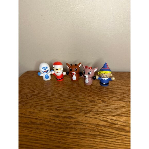 Rankin Bass Christmas finger puppets set puppet Rudolph Santa Claus - Picture 1 of 1